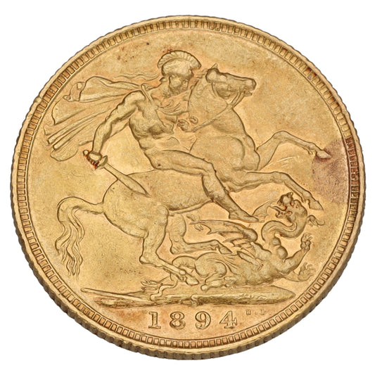22ct Gold Queen Victoria Full Sovereign Coin 1894