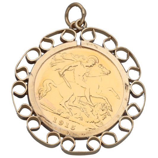 9ct Gold Half Sovereign Coin Pendant