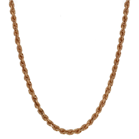 9ct Rose Gold Rope Chain 28"