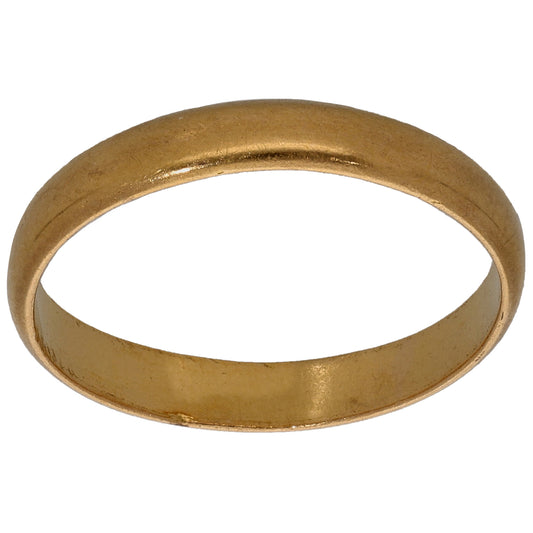 22ct Gold Plain Wedding Ring Size N