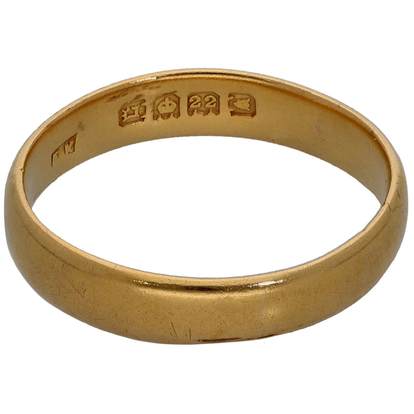 22ct Gold Plain Wedding Ring Size N