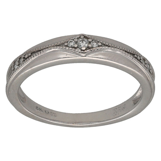 18ct White Gold 0.04ct Diamond Alternative Ring Size L