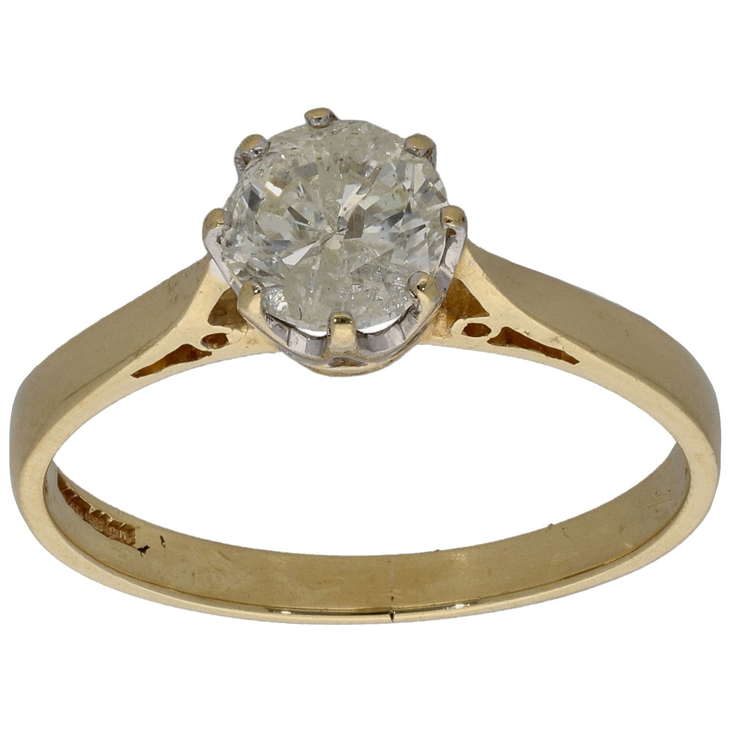 18ct Gold 1.00ct Diamond Solitaire Ring Size P