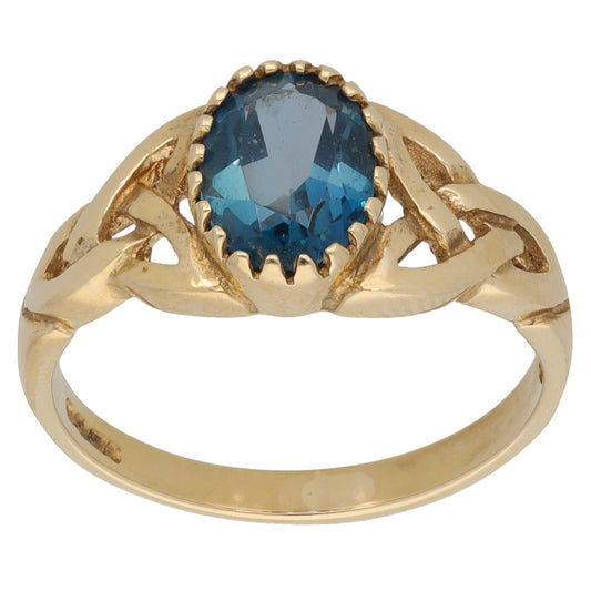 9ct Gold Topaz Single Stone Ring Size N