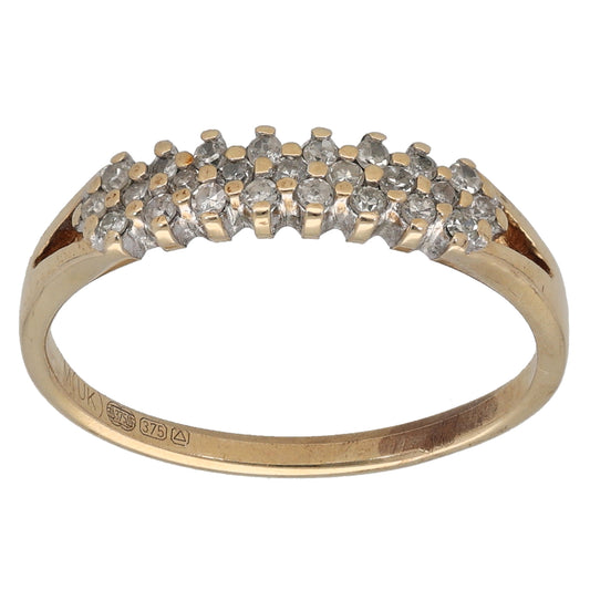 9ct Gold 0.25ct Diamond Half Eternity Ring Size O