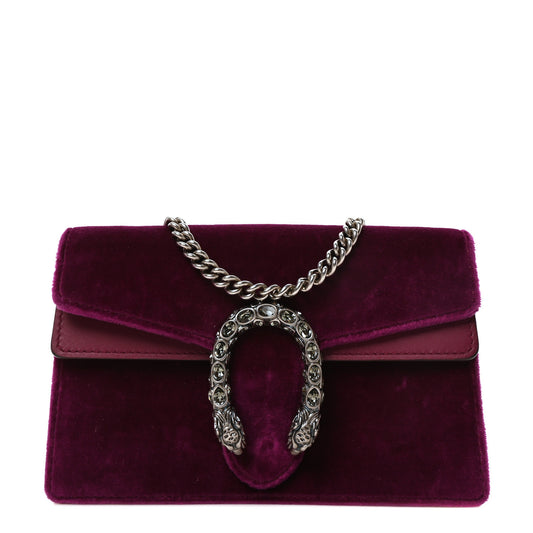 Gucci Super Mini Dionysus Velvet Bag - Cyclamen