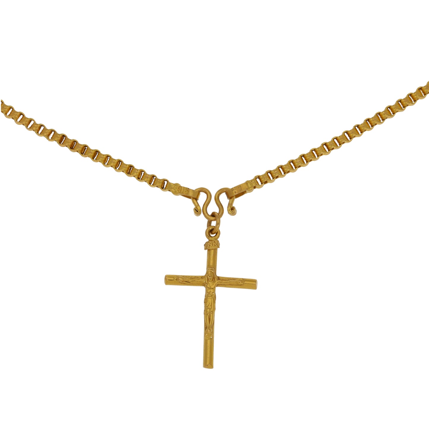 22ct Gold Crucifix Pendant With Chain
