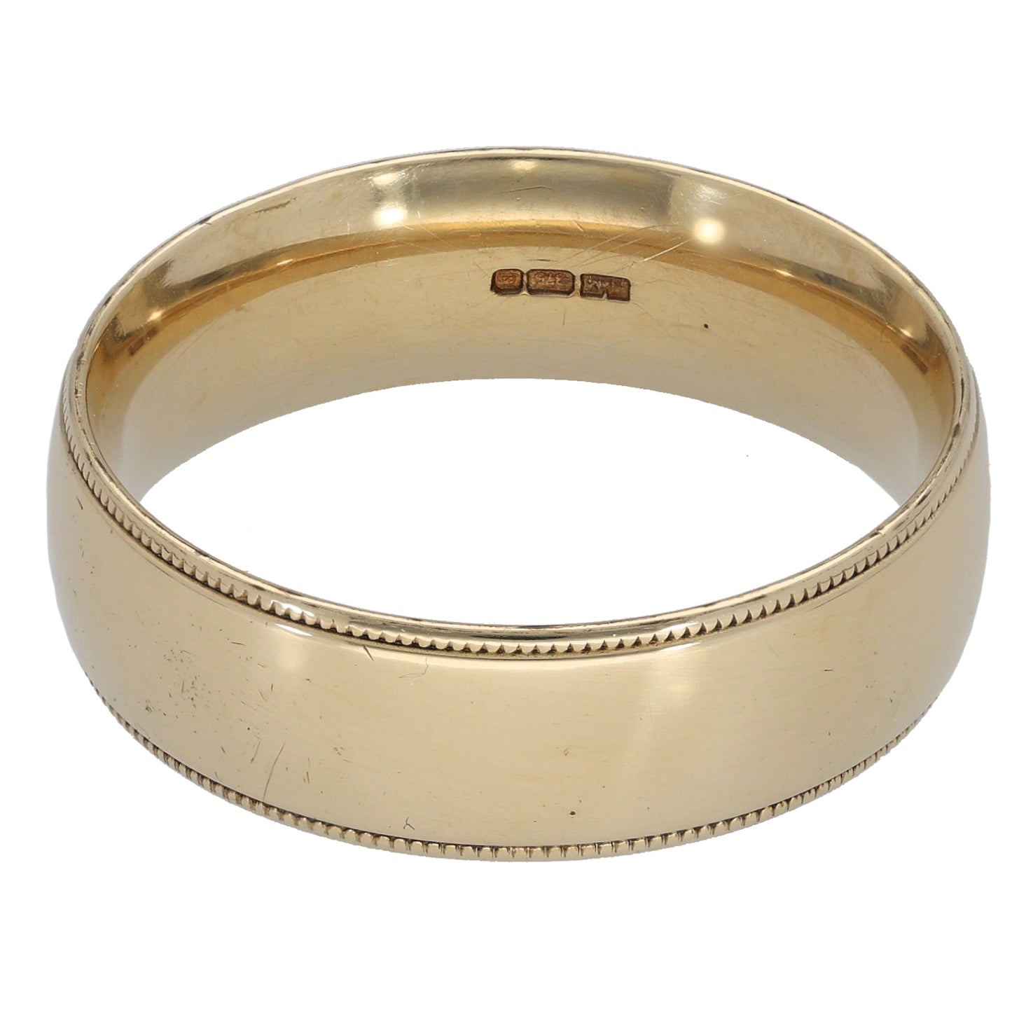 9ct Gold Patterned Wedding Ring Size X