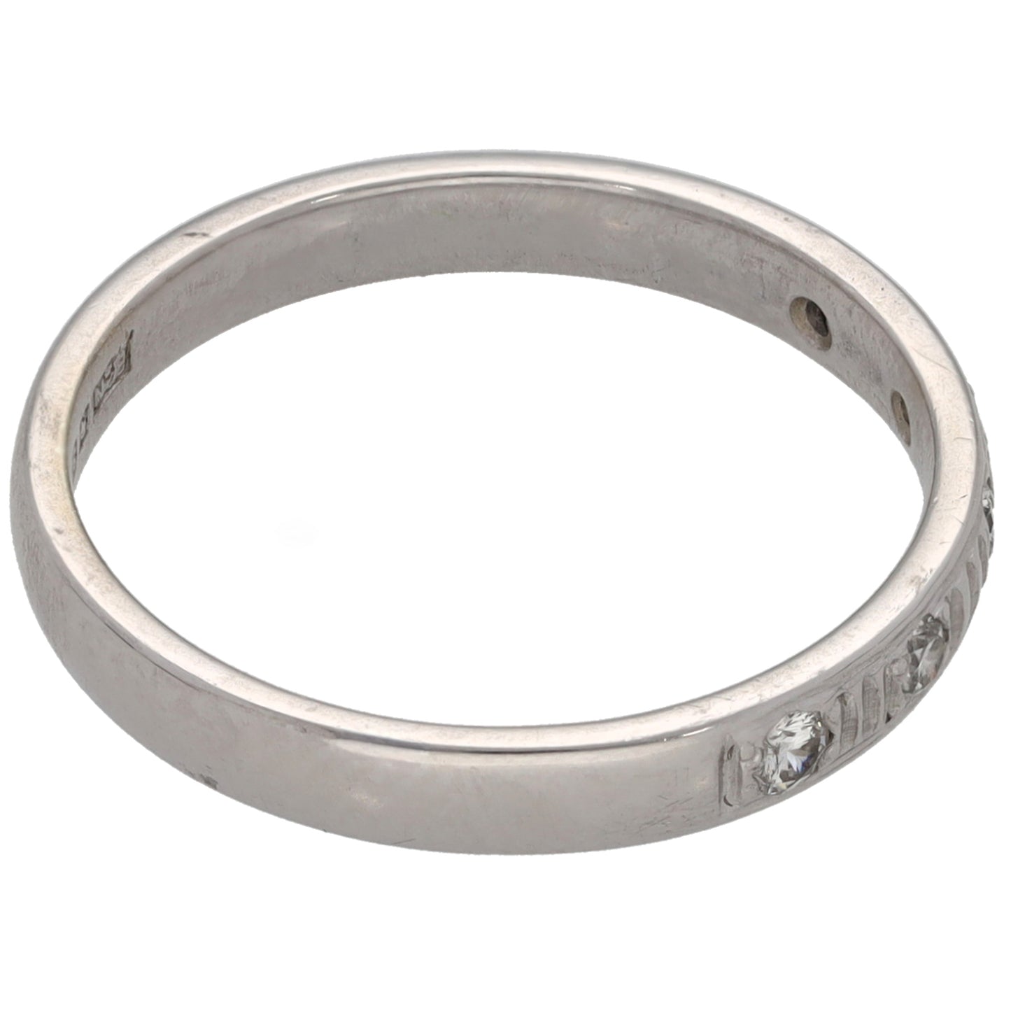 9ct White Gold 0.15ct Diamond Half Eternity Ring Size O