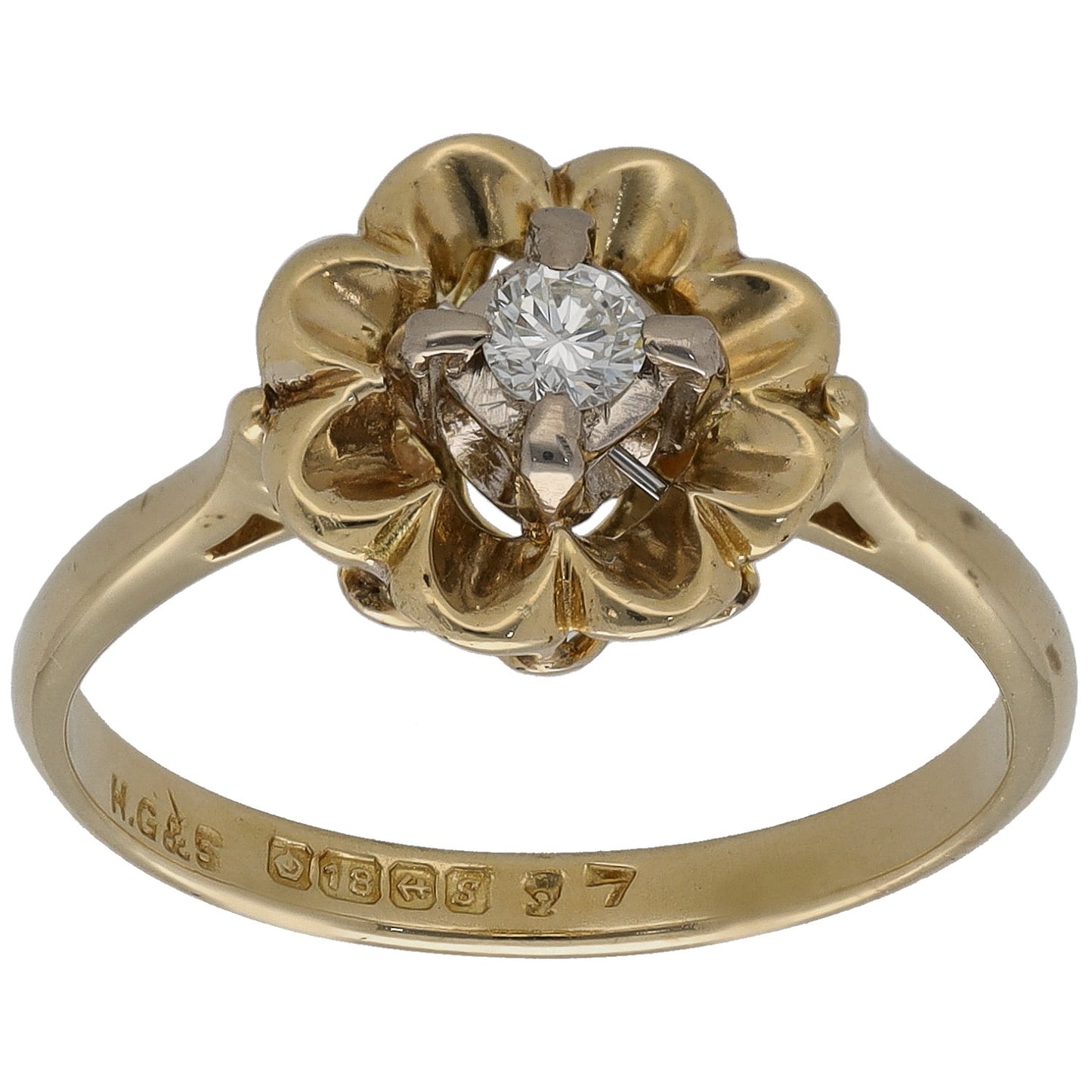 18ct Gold 0.10ct Diamond Solitaire Ring Size O