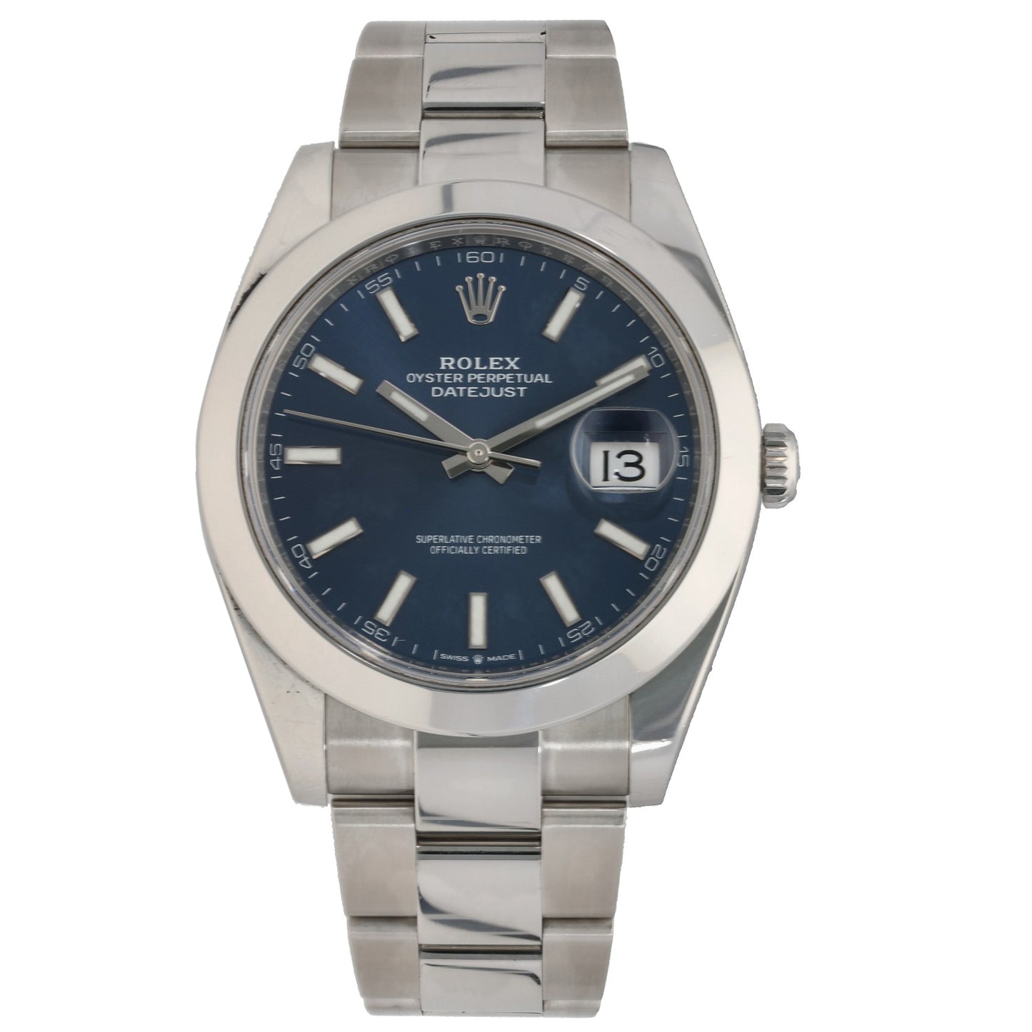 Rolex Datejust 41 126300, Stainless Steel, Blue Dial, Front Image