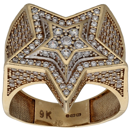 9ct Gold Cubic Zirconia Alternative Ring Size S