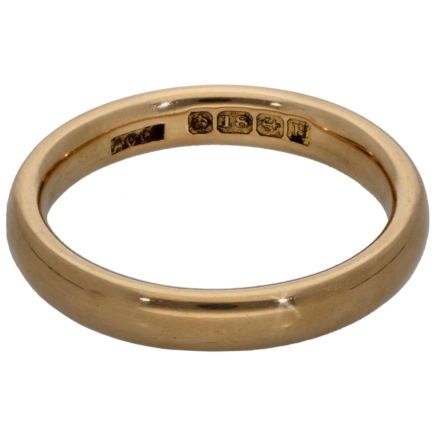 18ct Gold Plain Wedding Ring Size M