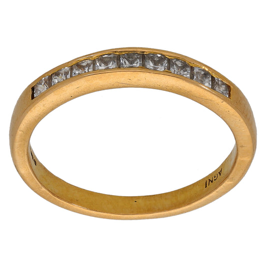 22ct Gold Cubic Zirconia Half Eternity Ring Size N