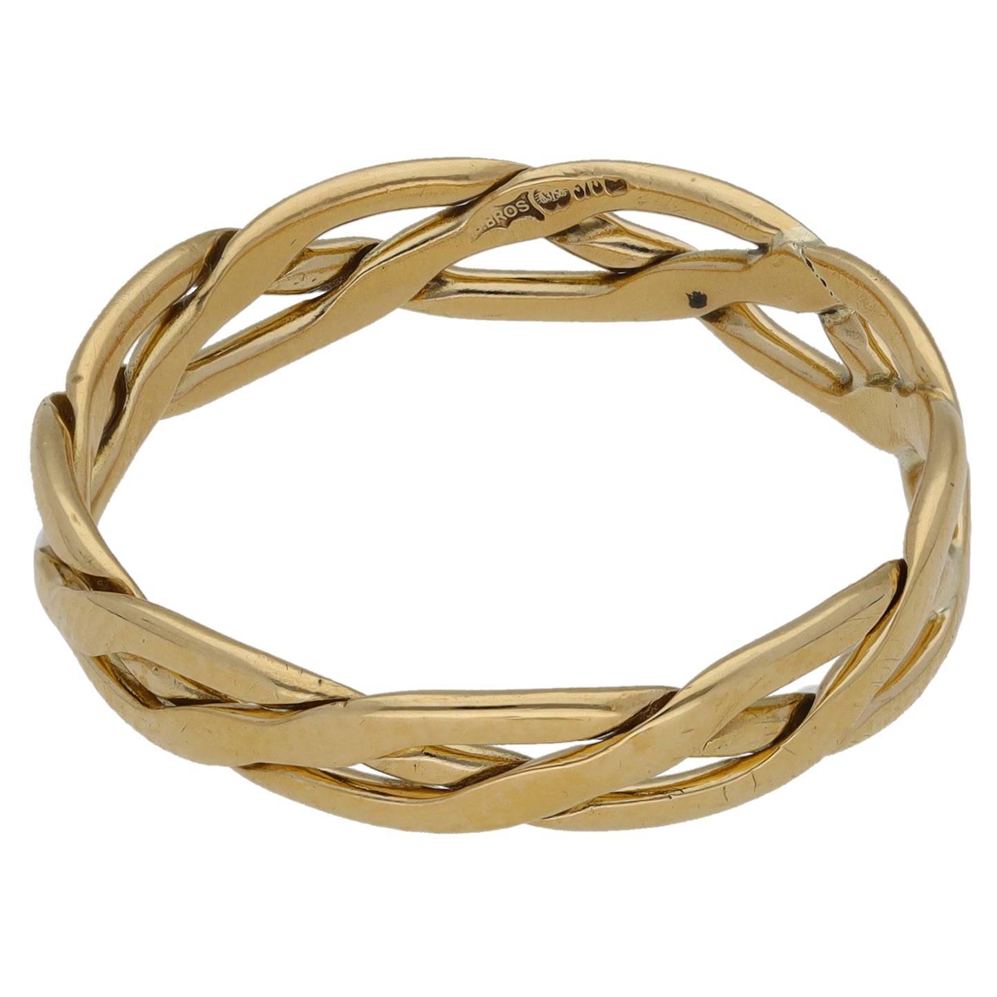9ct Gold Patterned Wedding Ring Size T