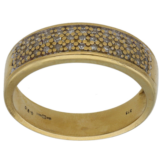 9ct Gold 0.195ct Diamond Half Eternity Ring Size R