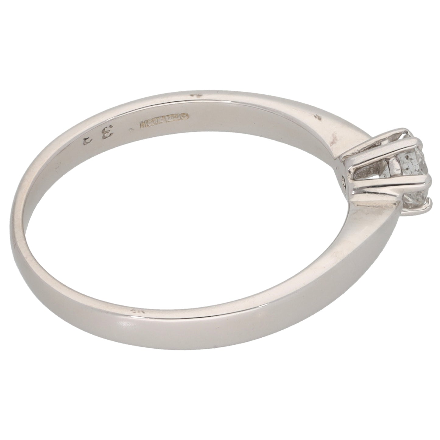 18ct White Gold 0.33ct Diamond Solitaire Ring Size P