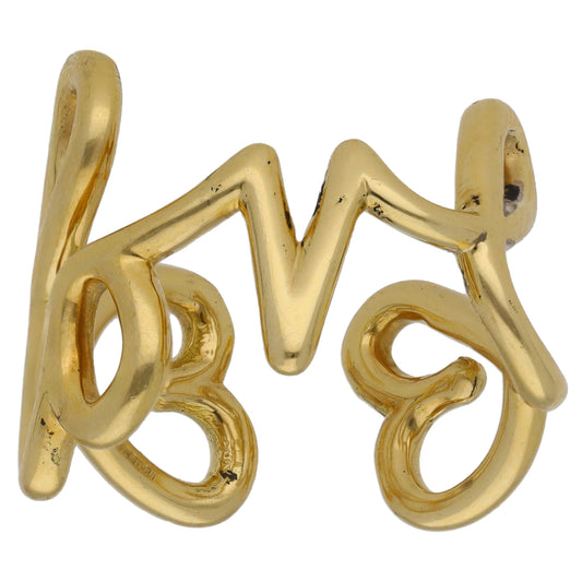 18ct Gold Word "Love" Ring Size M