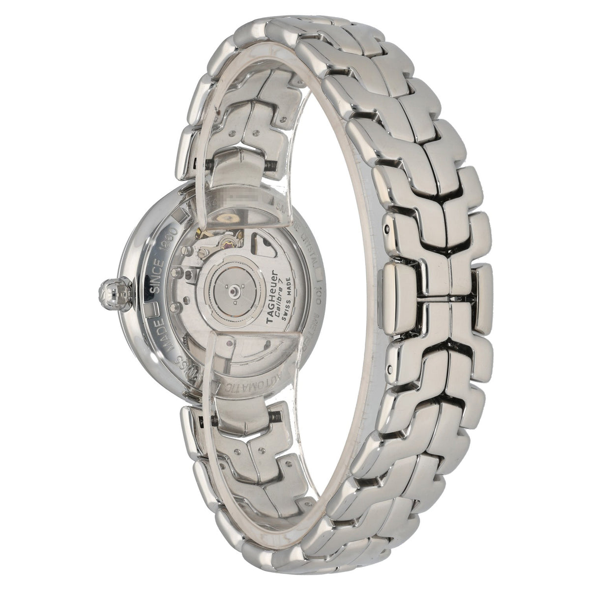 Tag Heuer Link WAT2315, open case back with stainless steel bracelet