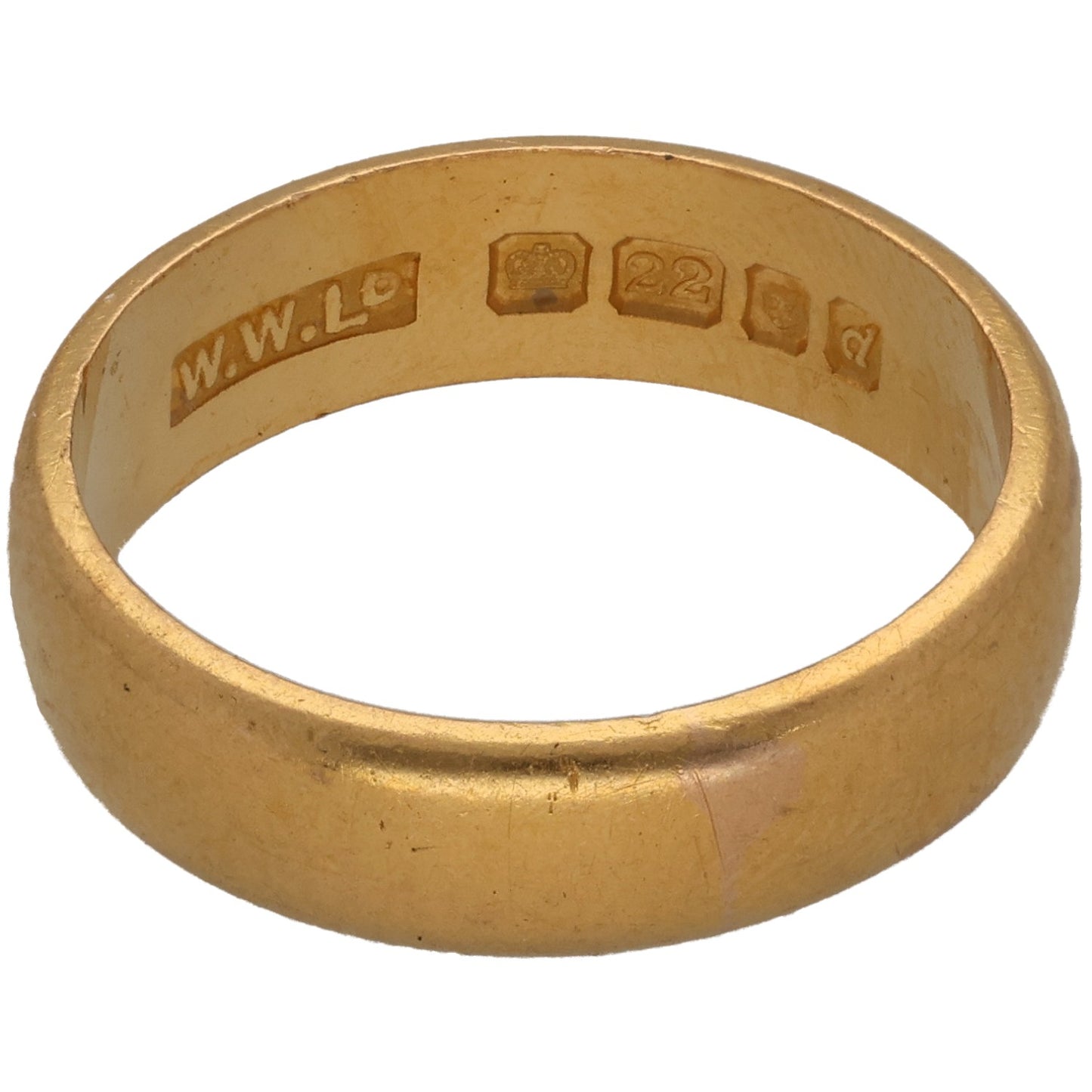 22ct Gold Plain Wedding Ring Size N