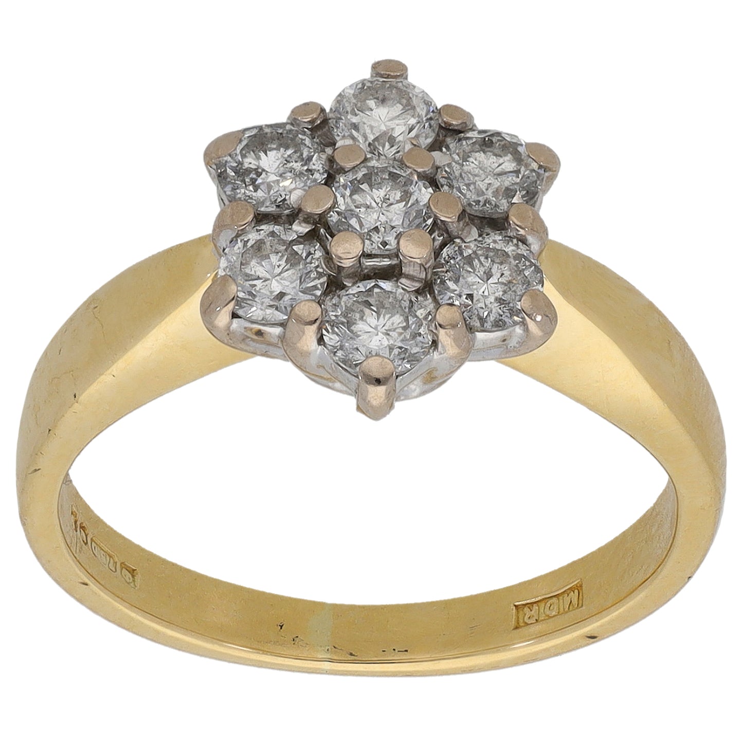 18ct Gold 0.49ct Diamond Cluster Ring Size K
