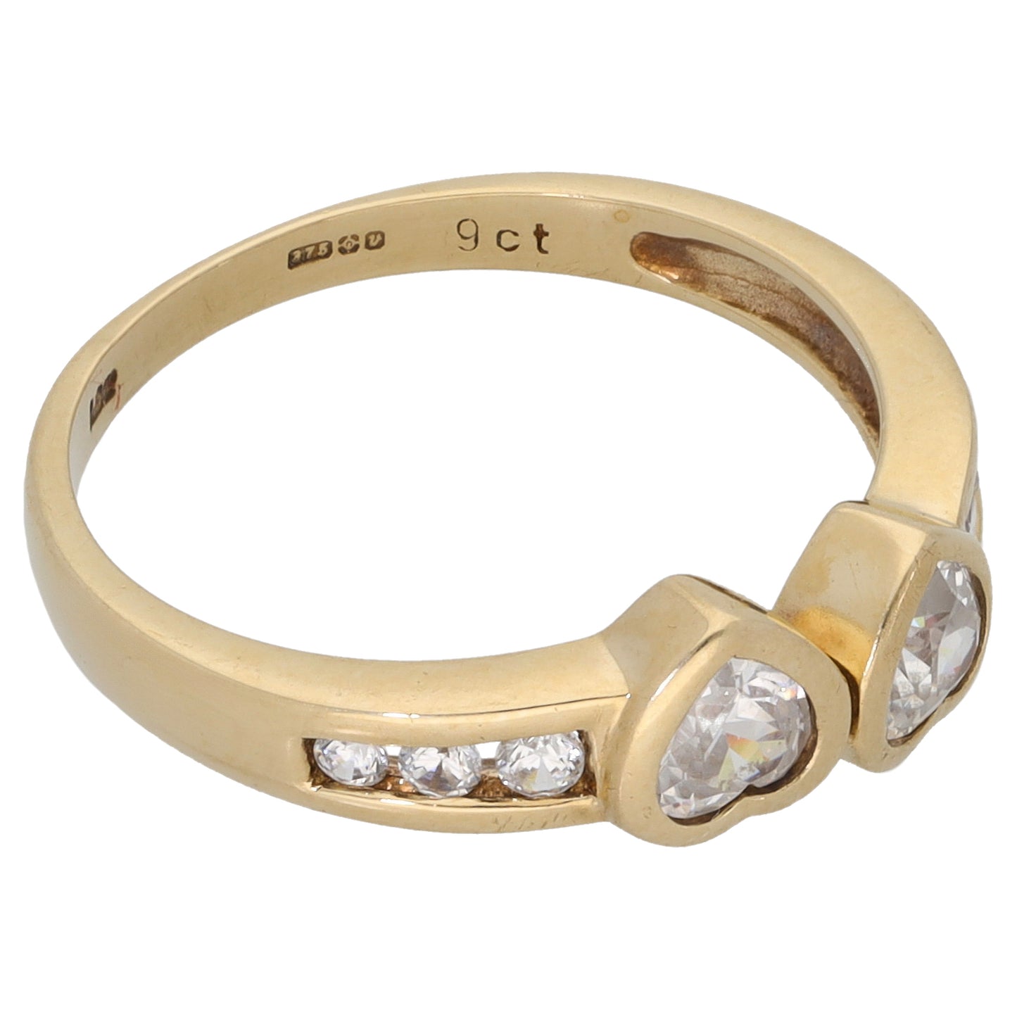 9ct Gold Cubic Zirconia Dress/Cocktail Ring Size N