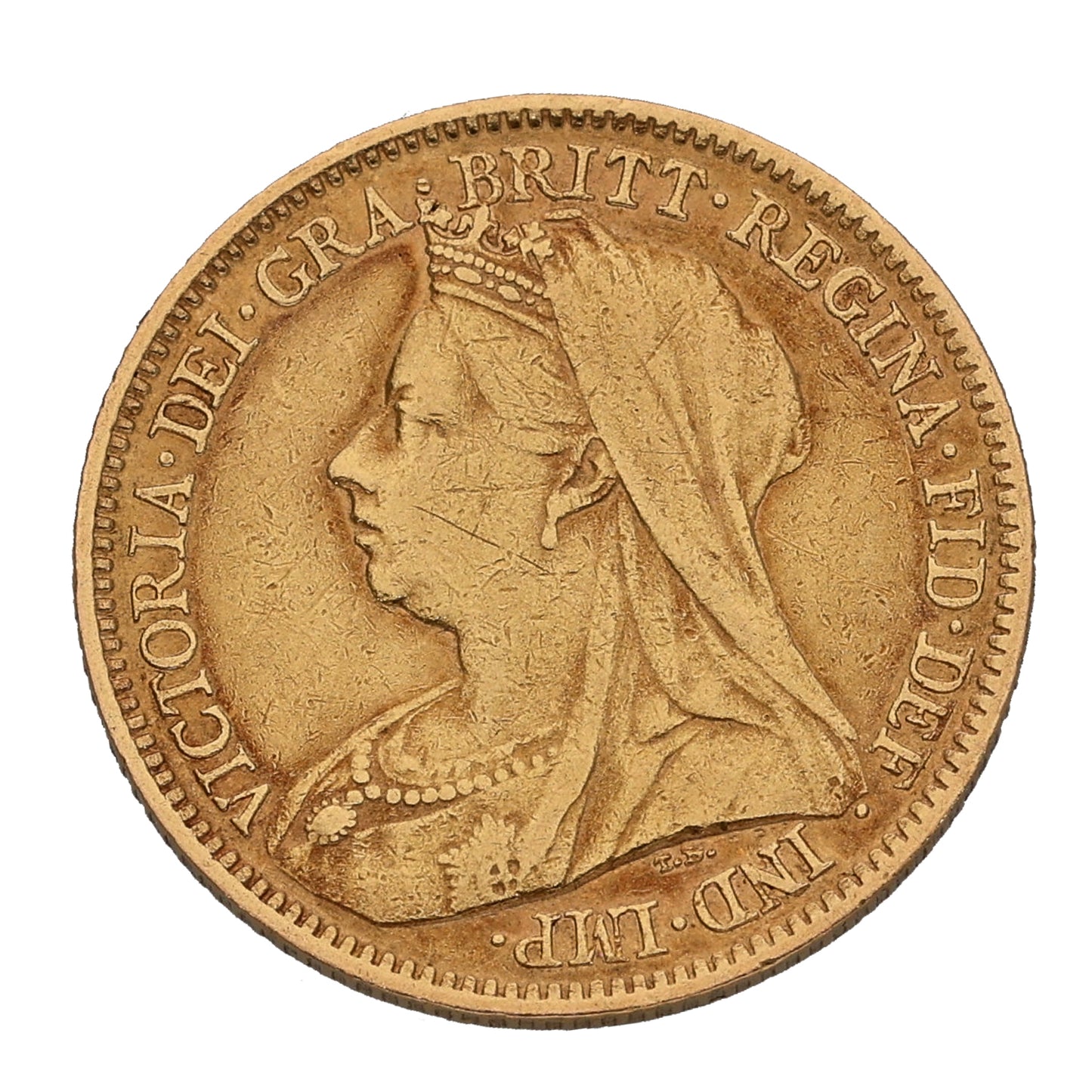 22ct Gold Queen Victoria Half Sovereign Coin 1900