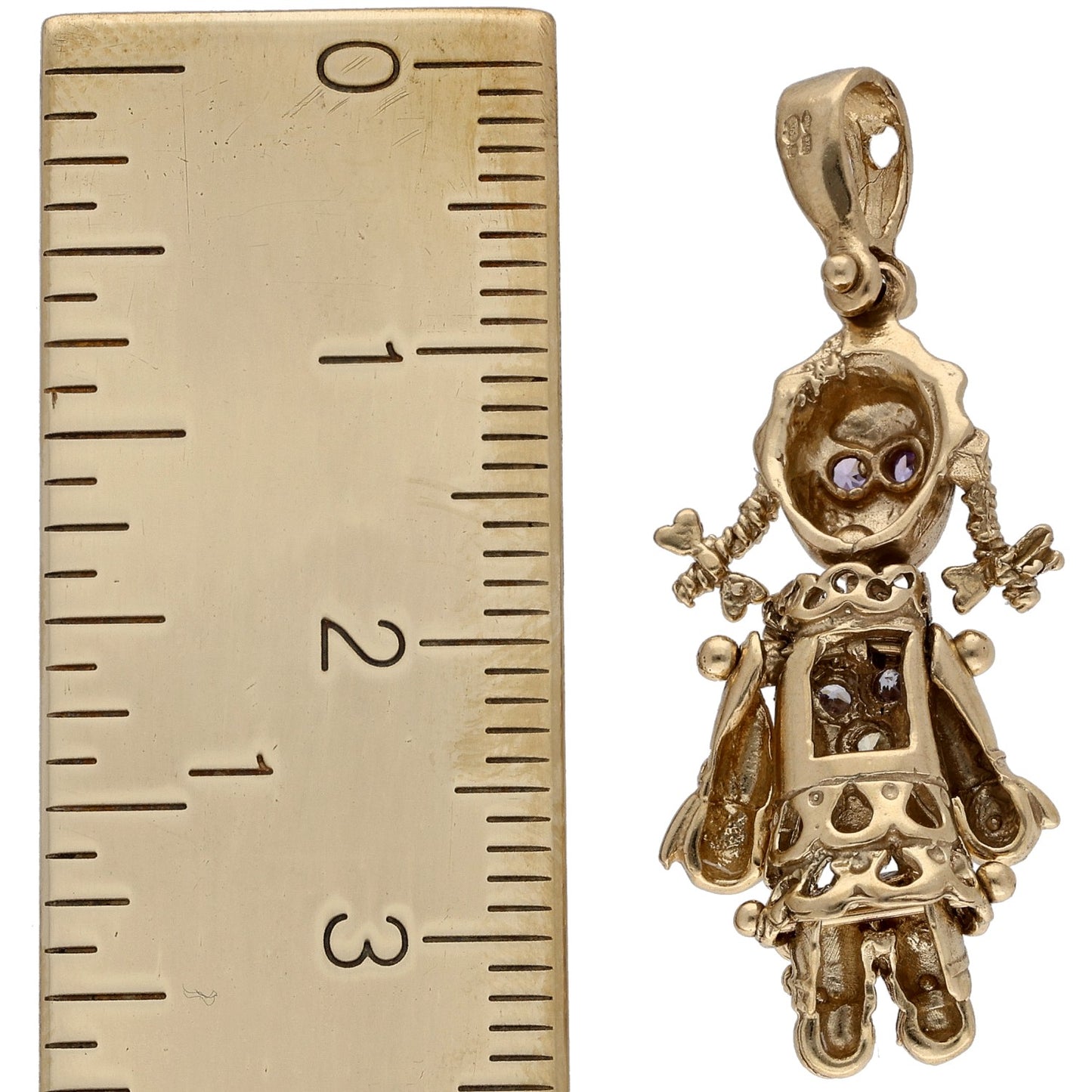 9ct Gold Imitation Gems Dolly Pendant