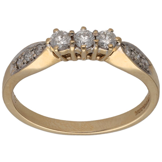 9ct Gold 0.21ct Diamond Dress/Cocktail Ring Size Q