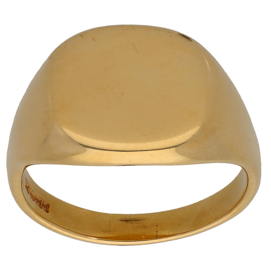 9ct Gold Plain Signet Ring Size U