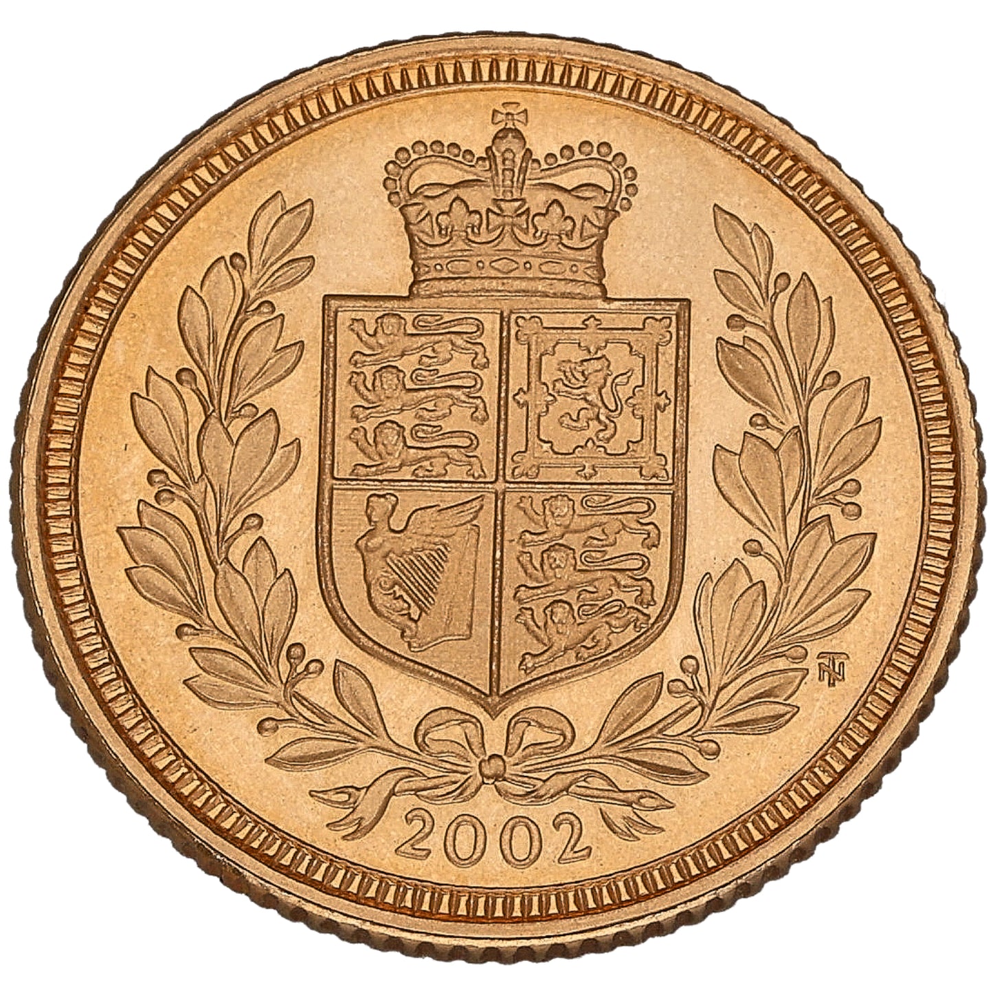 22ct Gold Queen Elizabeth II Half Sovereign Coin 2002