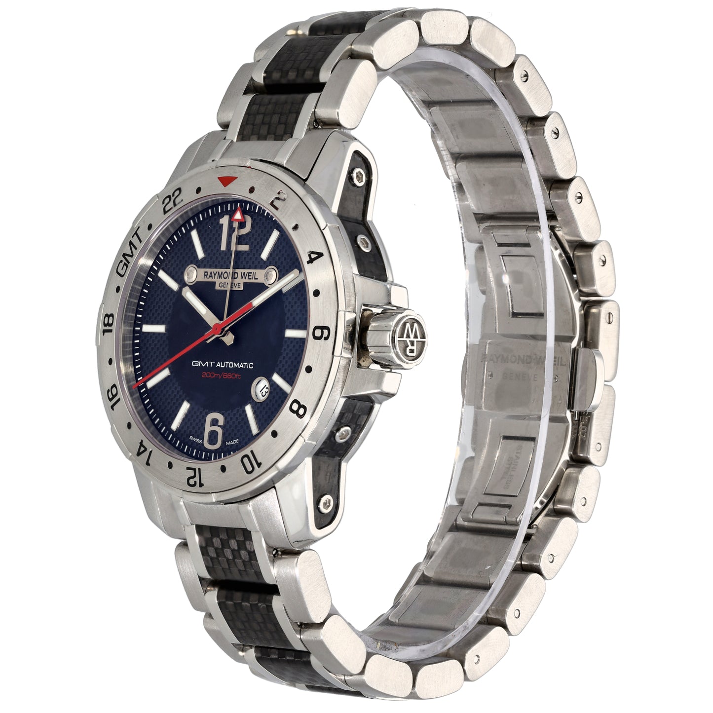Raymond Weil Nabucco GMT 3800 44mm Stainless Steel Watch