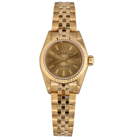 Rolex Oyster Perpetual 67198 26mm Gold Watch