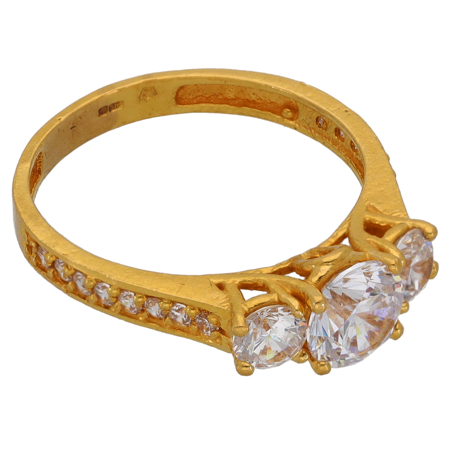 22ct Gold Cubic Zirconia Dress/Cocktail Ring Size P