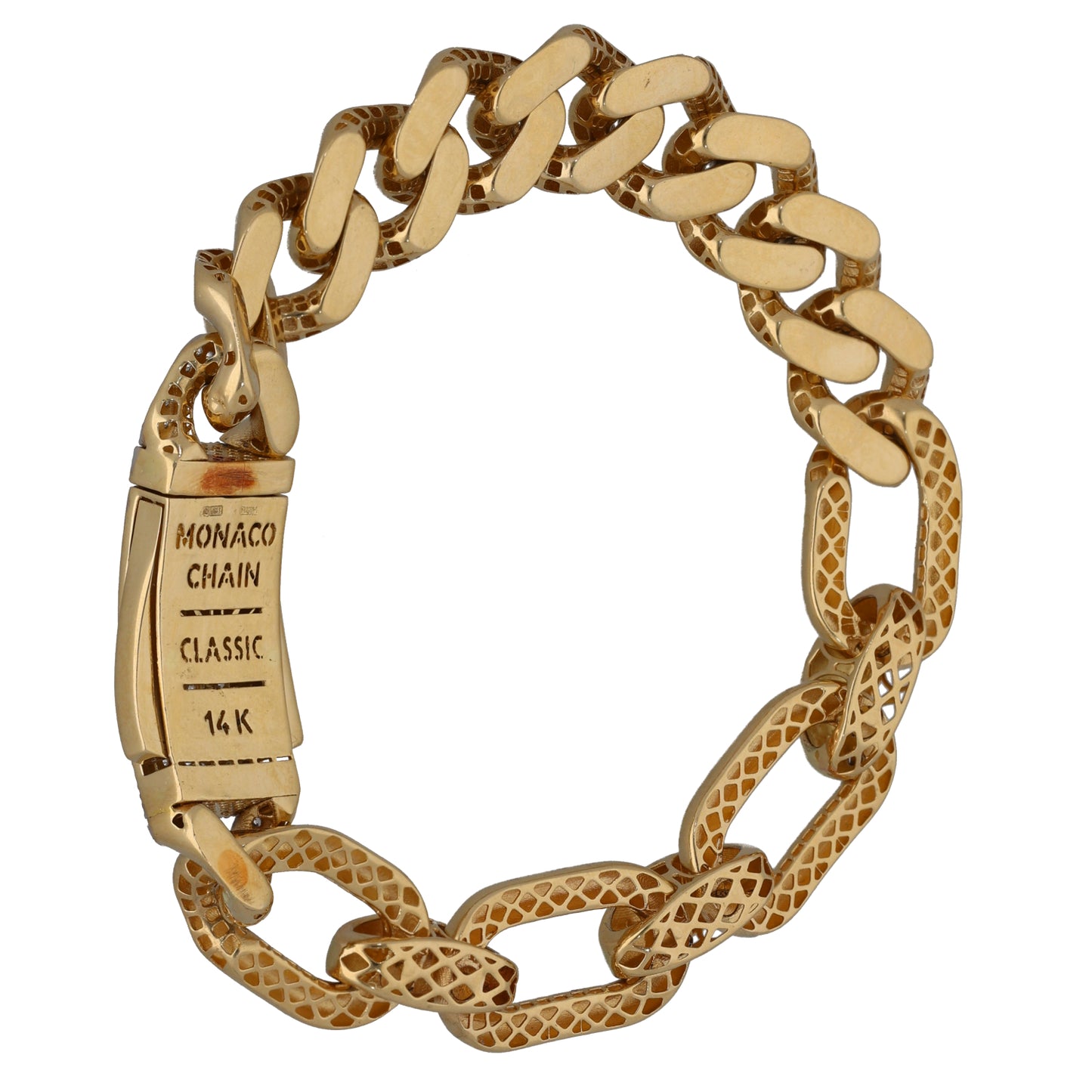 14ct Gold Cubic Zirconia Curb Bracelet