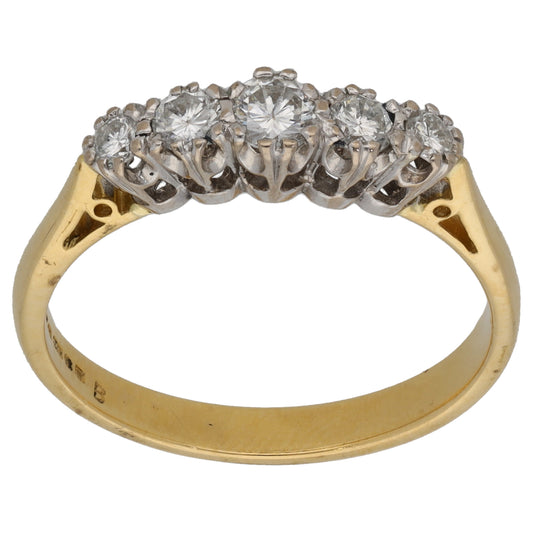 18ct Gold 0.44ct Diamond Half Eternity Ring Size Q