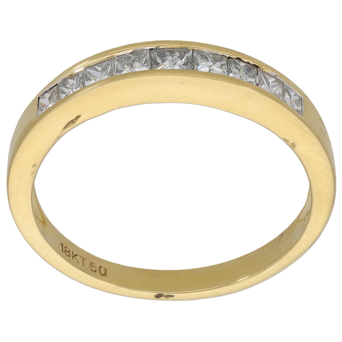 18ct Gold 0.58ct Diamond Half Eternity Ring Size N