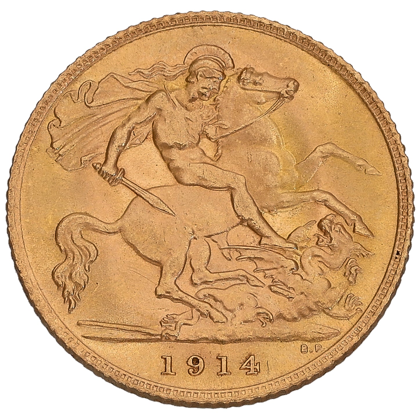 22ct Gold King George V Half Sovereign Coin 1914