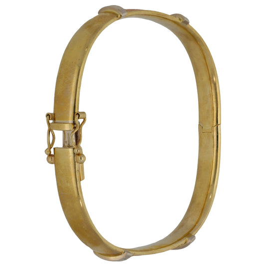 9ct Tricolour Gold Hinged/Clasp Bangle