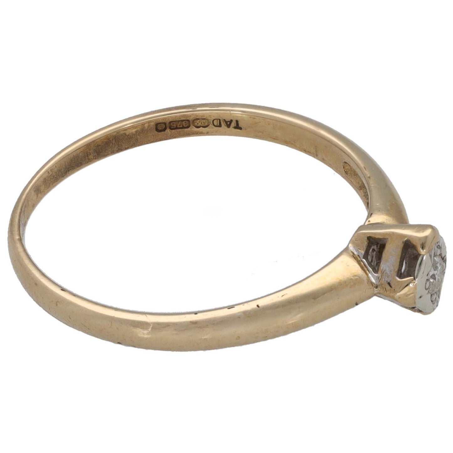 9ct Gold 0.05ct Diamond Solitaire Ring Size O