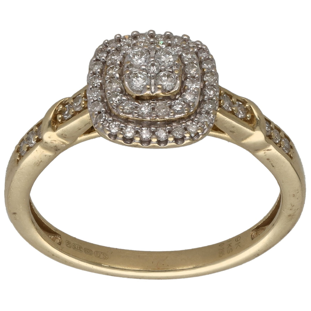 9ct Gold 0.29ct Diamond Dress/Cocktail Ring Size M