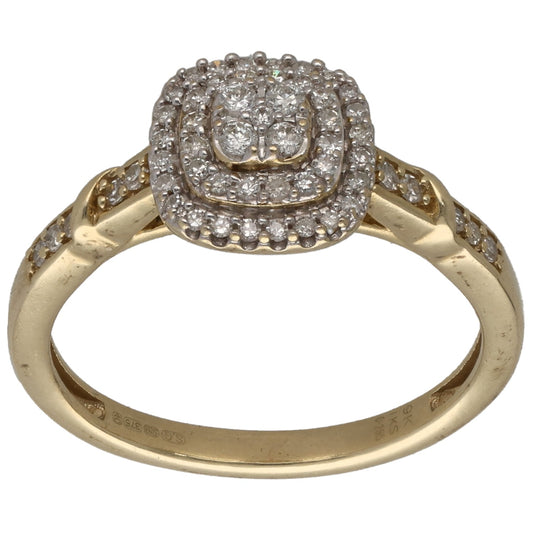 9ct Gold 0.29ct Diamond Dress/Cocktail Ring Size M