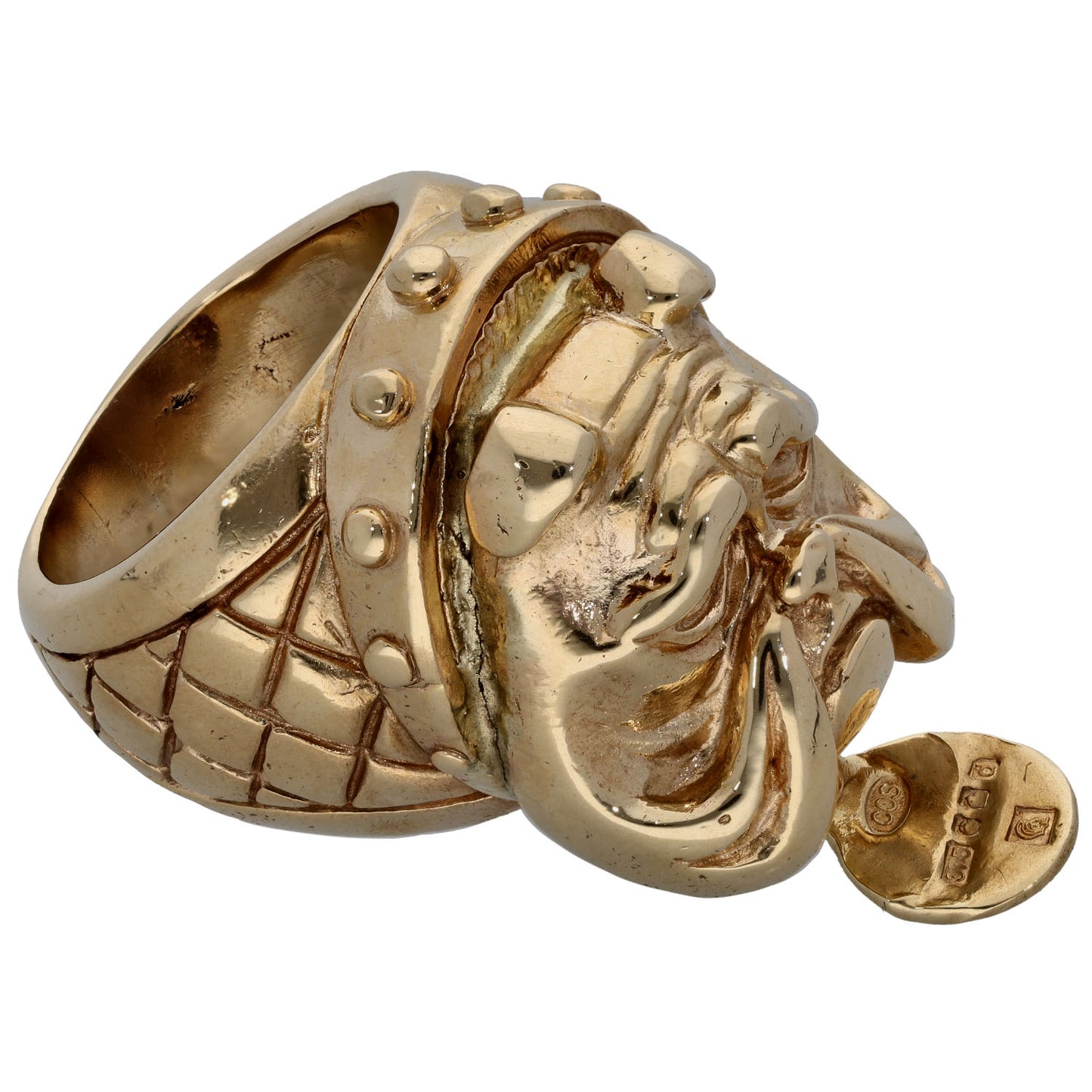 9ct Gold Bulldog Ring Size R