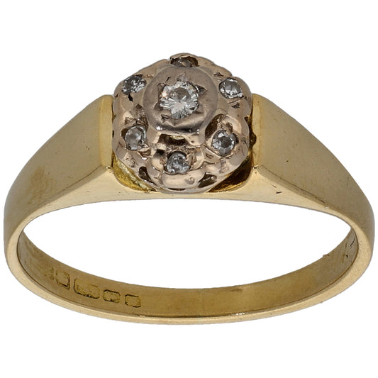 18ct Gold 0.09ct Diamond Cluster Ring Size K