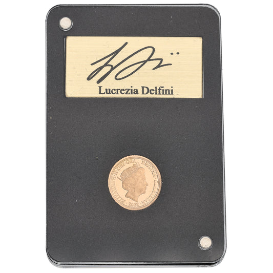 22ct Gold Lucrezia Delfini Quarter Sovereign Coin 2022