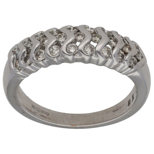9ct Gold 0.54ct Diamond Dress/Cocktail Ring Size N