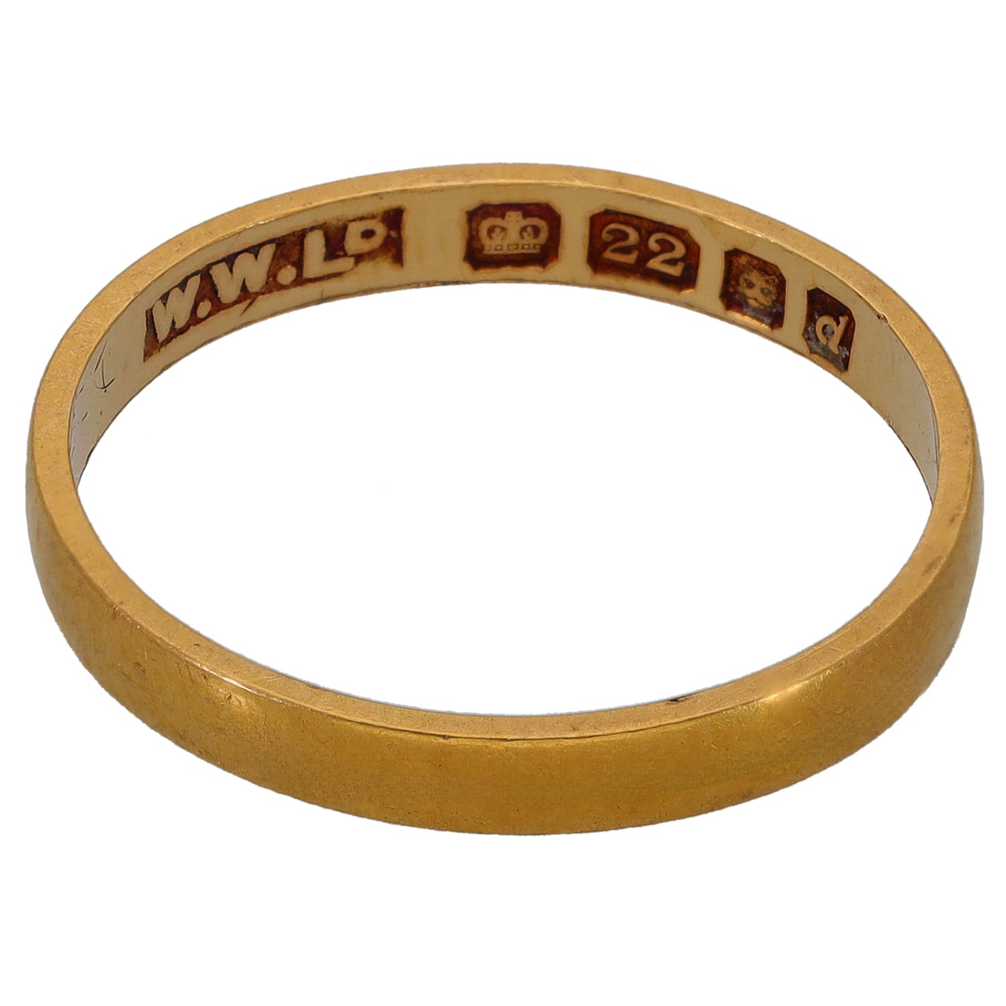22ct Gold Plain Wedding Ring Size L