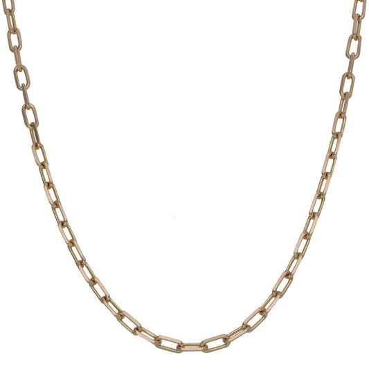 9ct gold belcher chain necklace, 24-inch linked curb links