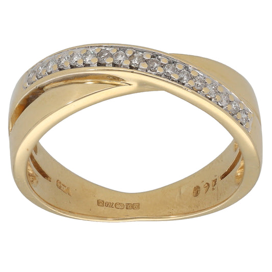 18ct Gold 0.17ct Diamond Half Eternity Ring Size P