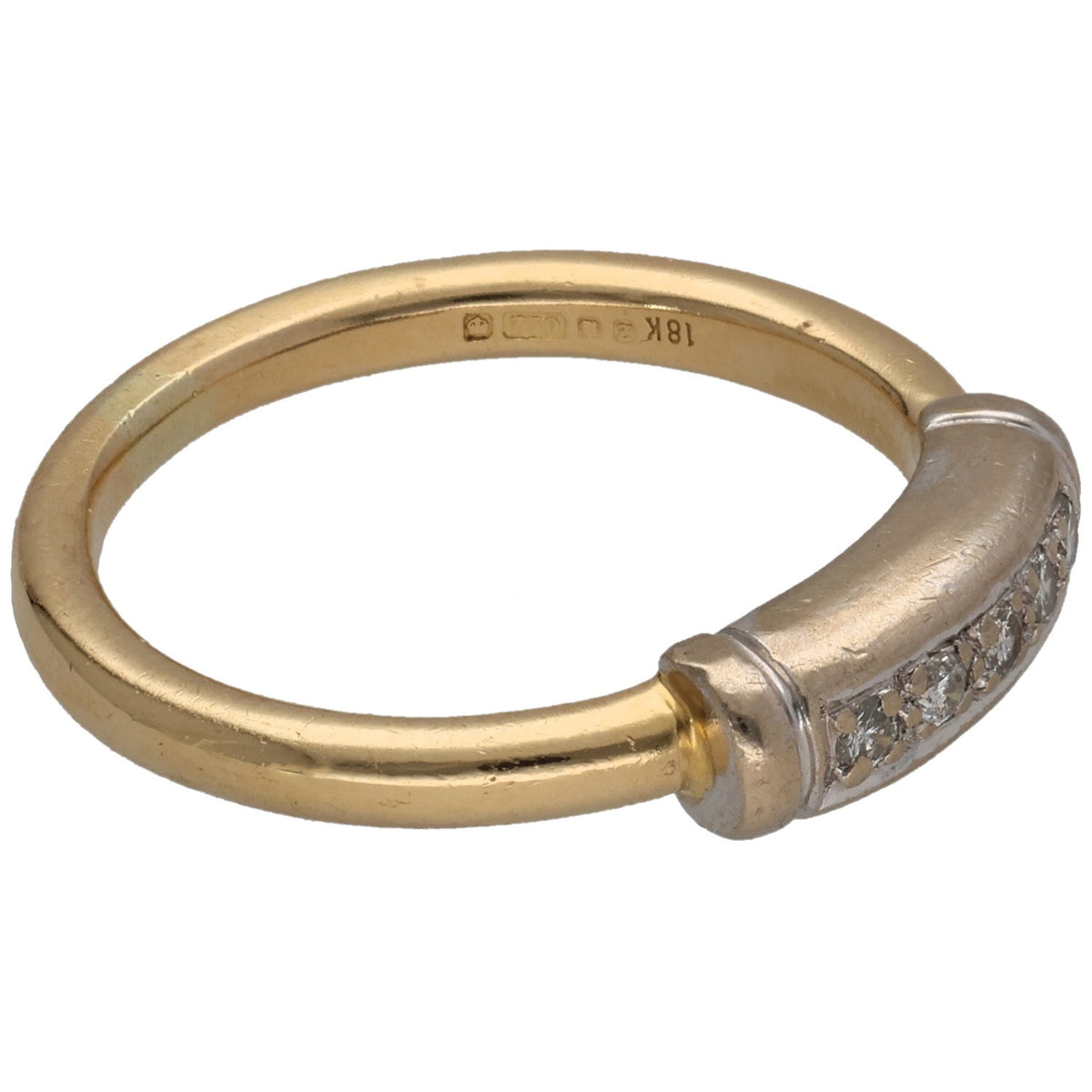 18ct Gold 0.05ct Diamond Half Eternity Ring Size L